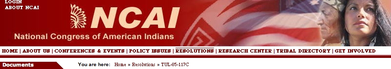 National Congress of American Indians website banner